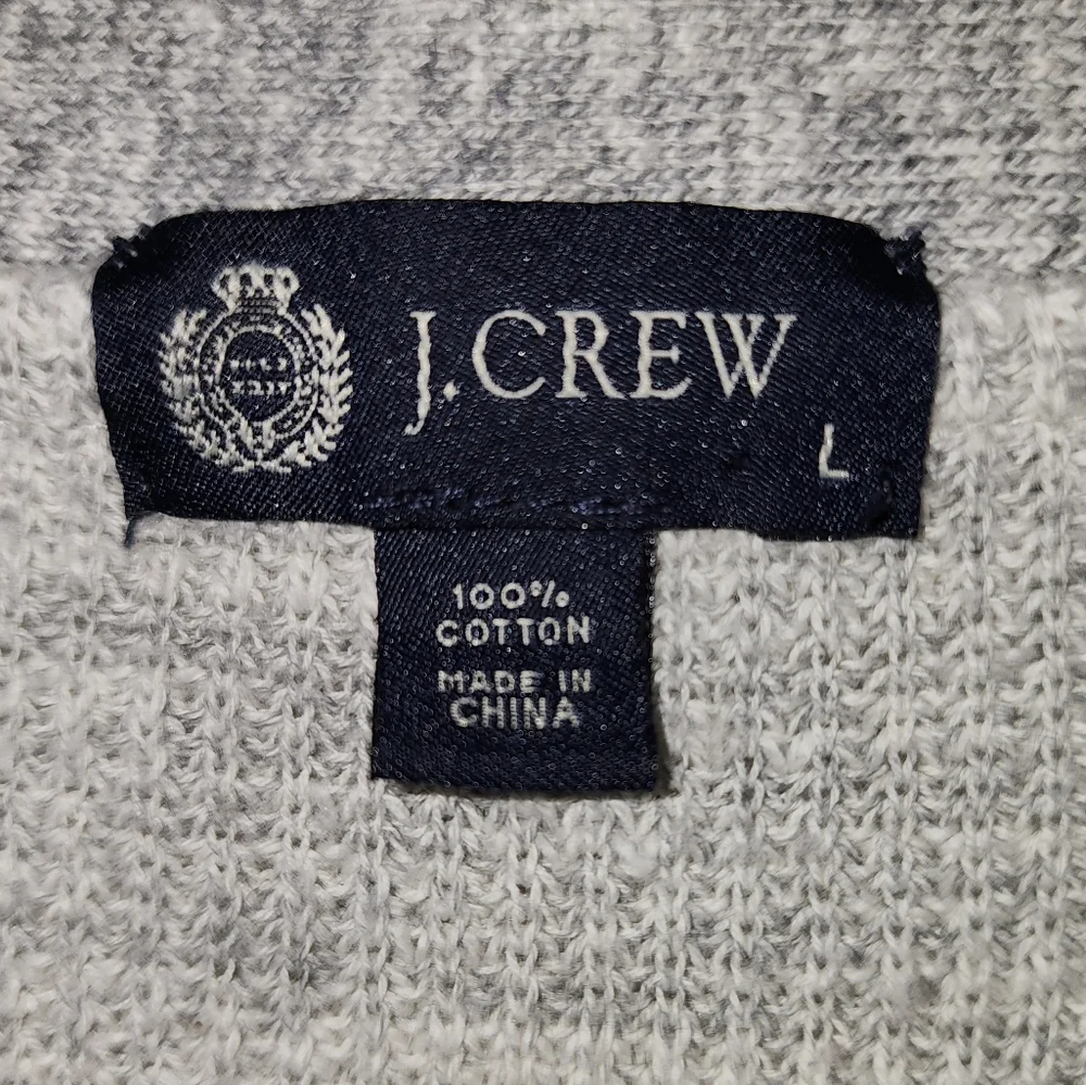 J.Crew V-neck Button Down Ribbed Cardigan | Patchwork Pockets Size Large